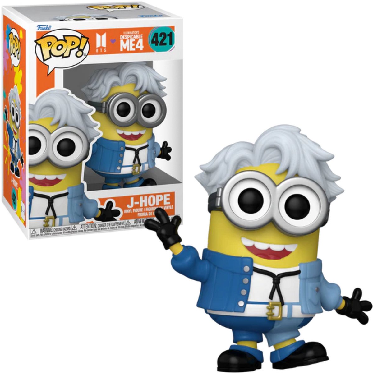 Funko minions Moi, moche et méchant 4 - bts - j-hope figurine en vinyle 421 pop ! multicolore