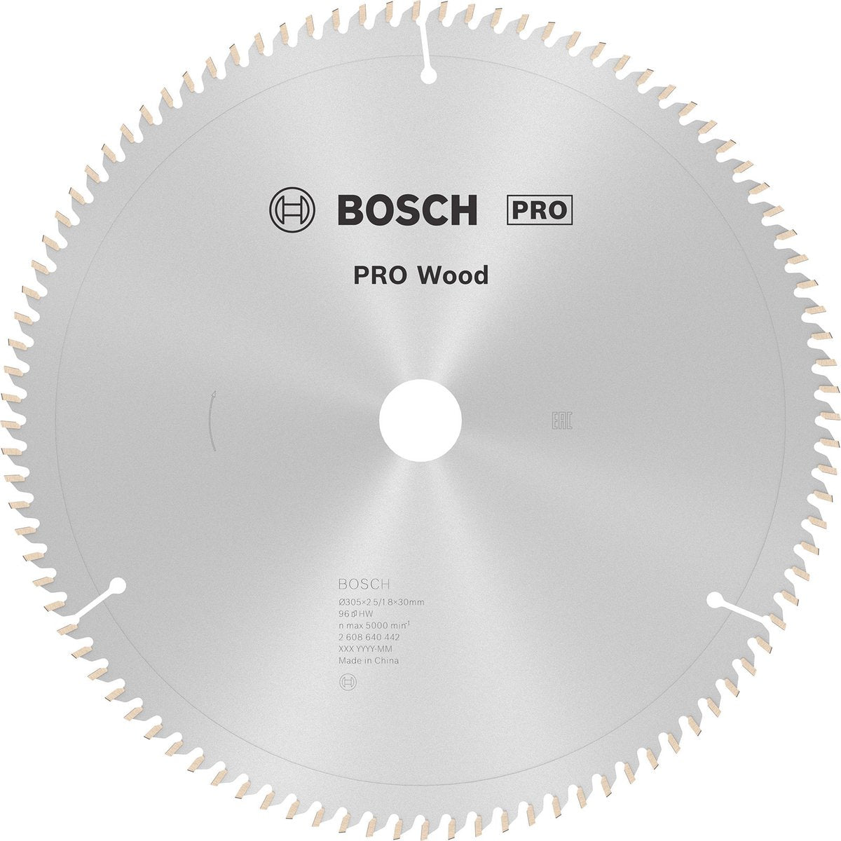 Bosch accessoires lame de scie circulaire optiline bois 305 x 30 x 2,5 mm, 96 1 pièce - 2608640442