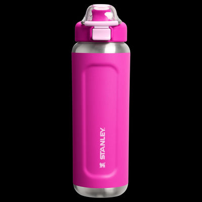 Bouteille d'eau Stanley twist flip 2.0 avec bouchon tournant avec ressort 0,47 l - 10 heures froides - 2 jours froides avec de la glace - gourde en acier inoxydable - sans BPA - étanche - passe au lave-vaisselle - noir
