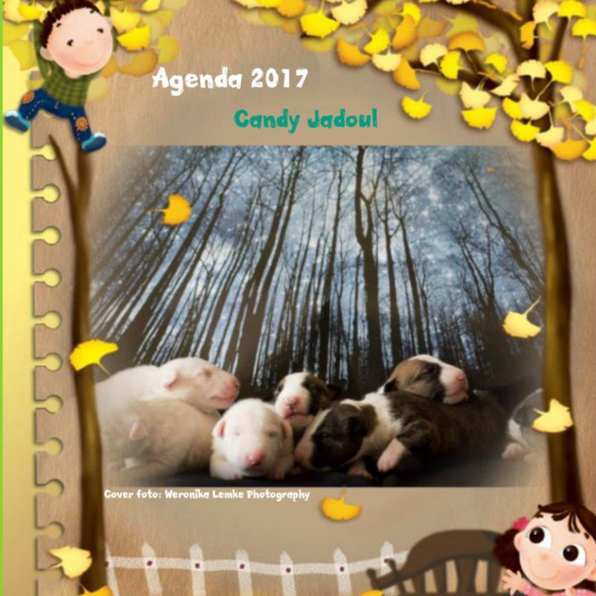 Agenda sans marque sans marque petits amis bull terrier 2017