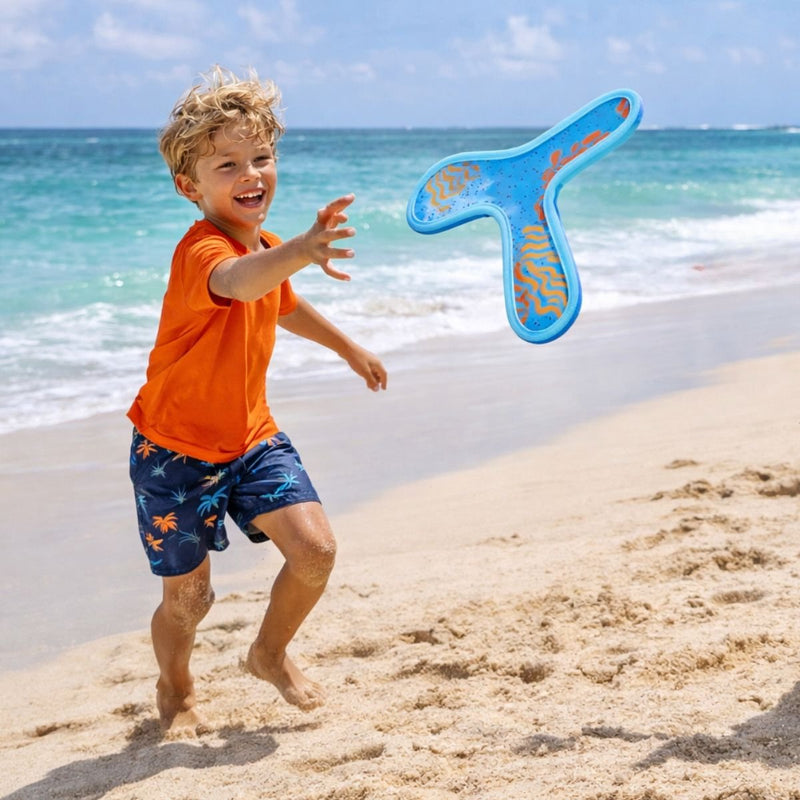 Eddy Toys Frisbee Set 2 pièces - Frisbee Doux - Disque à Lancer léger - Jouets d'extérieur Plage et Jardin - Bleu