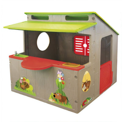 Paradiso Toys Kiosk Speelhuis 139 x 118 cm rouge brun rouge