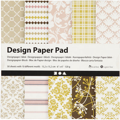Creativ Company Design Paper Block Green Pink, 50 feuilles