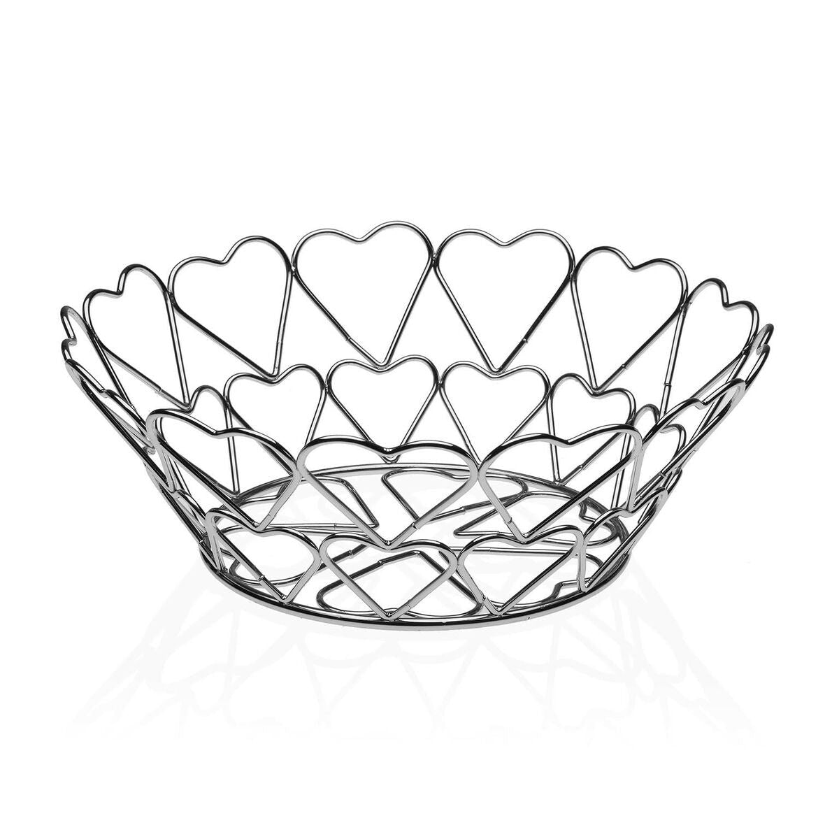 Versa corbeille à fruits coeurs métal acier (26 x 10 x 26 cm)