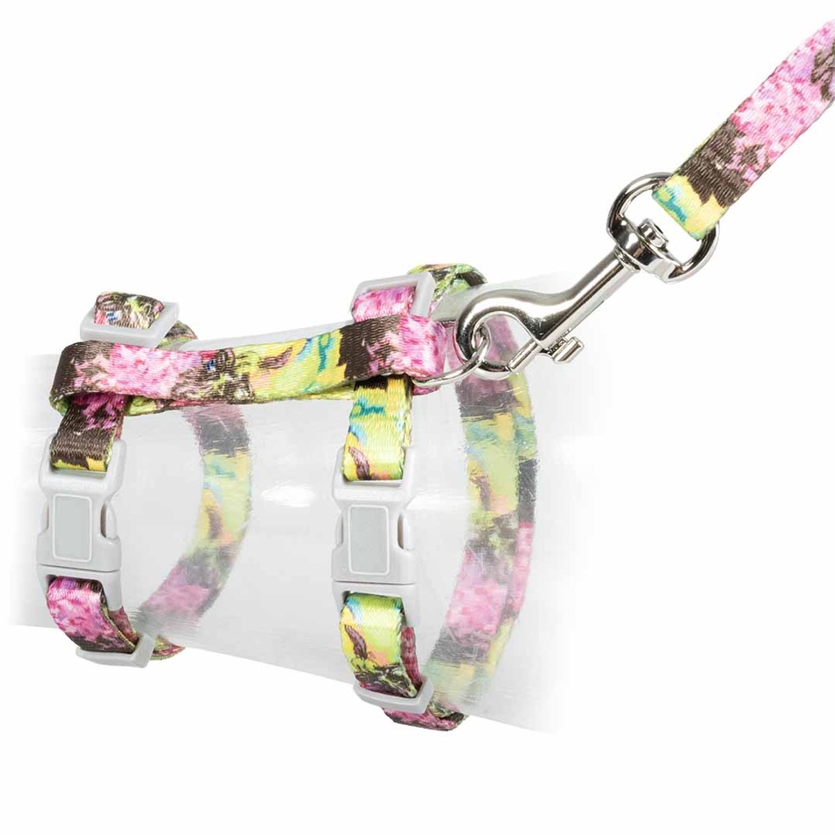 Duvo + set de promenade pour chat fleurs splash 20-35cm 10mm - 125cm