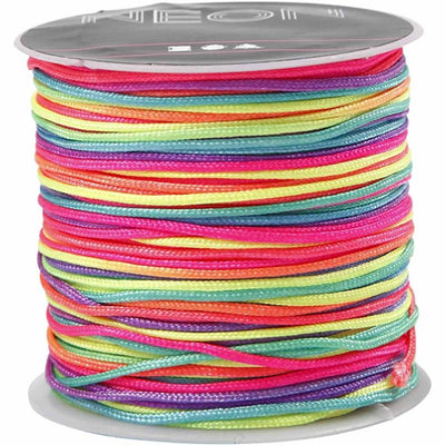 Cordon macramé Creativ company, épaisseur 1 mm, couleurs fluo, 28 m 1 rouleau