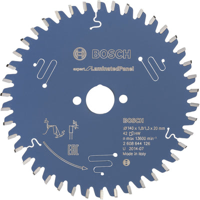 Bosch accessoires lame de scie circulaire expert pour panneau stratifié 140x20x1,8 1,3x42 - 2608644126