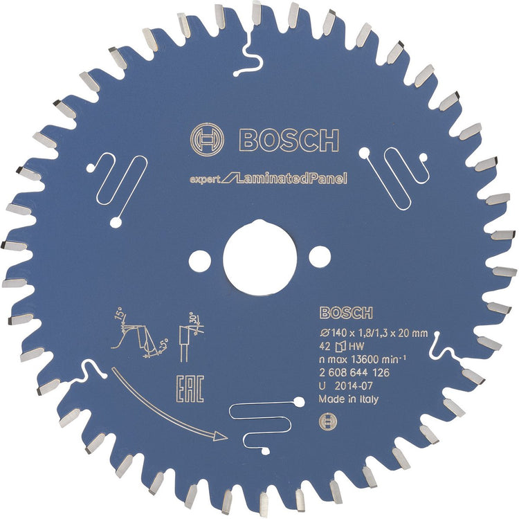 Bosch accessoires lame de scie circulaire expert pour panneau stratifié 140x20x1,8 1,3x42 - 2608644126
