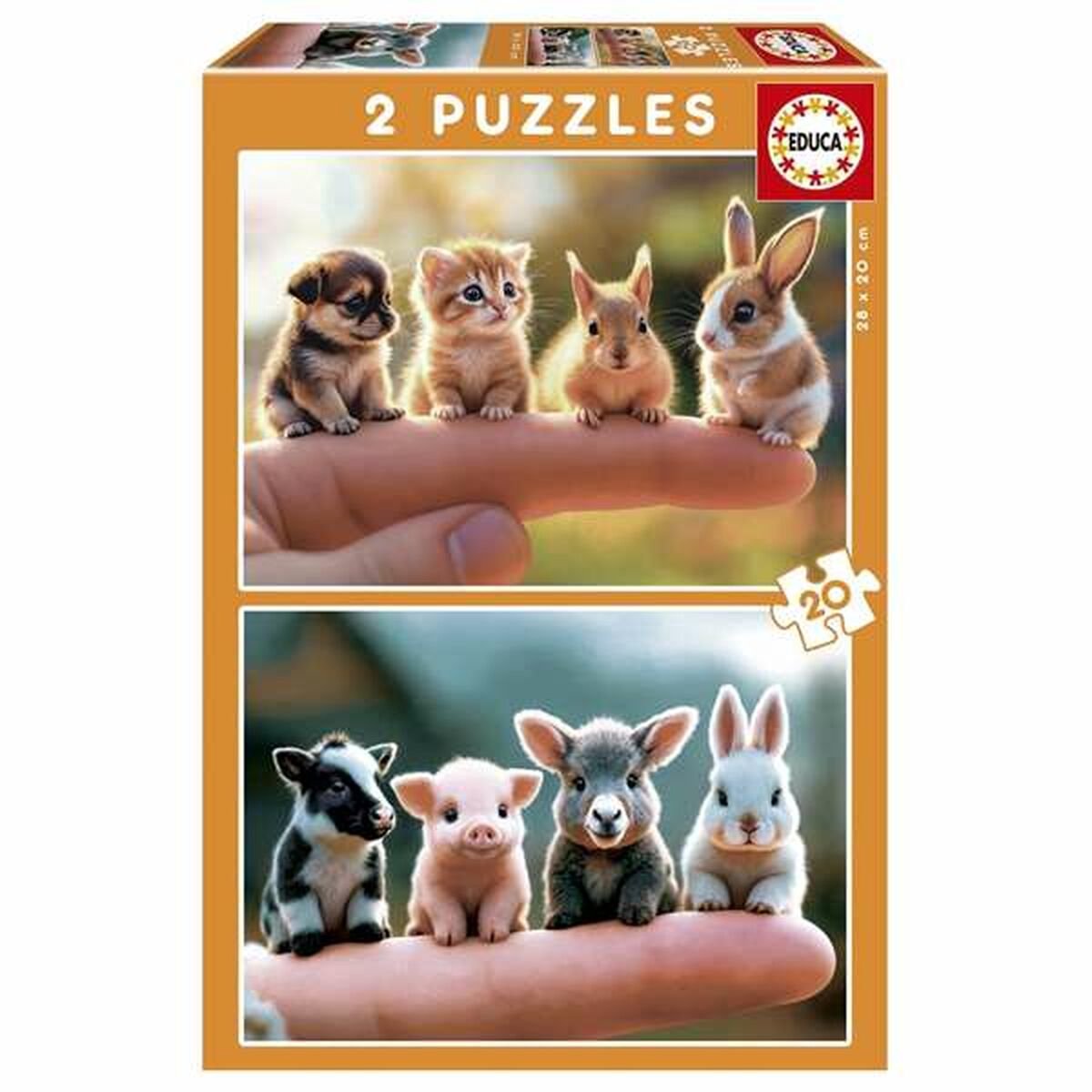 Educa - puzzle - bébés animaux - 2 x 20 pièces - puzzle enfant