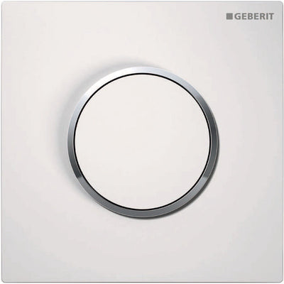 Geberit type 10 ur pn - panneau de commande pour urinoir - pneumatique - bouton rond - chrome blanc brillant - 116.015.kj.1