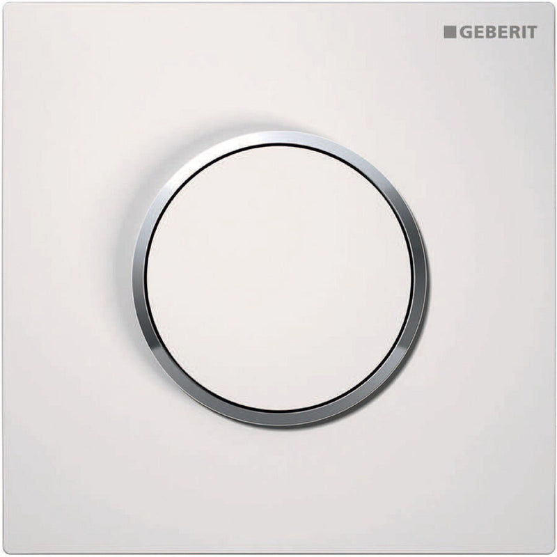 Geberit type 10 ur pn - panneau de commande pour urinoir - pneumatique - bouton rond - chrome blanc brillant - 116.015.kj.1