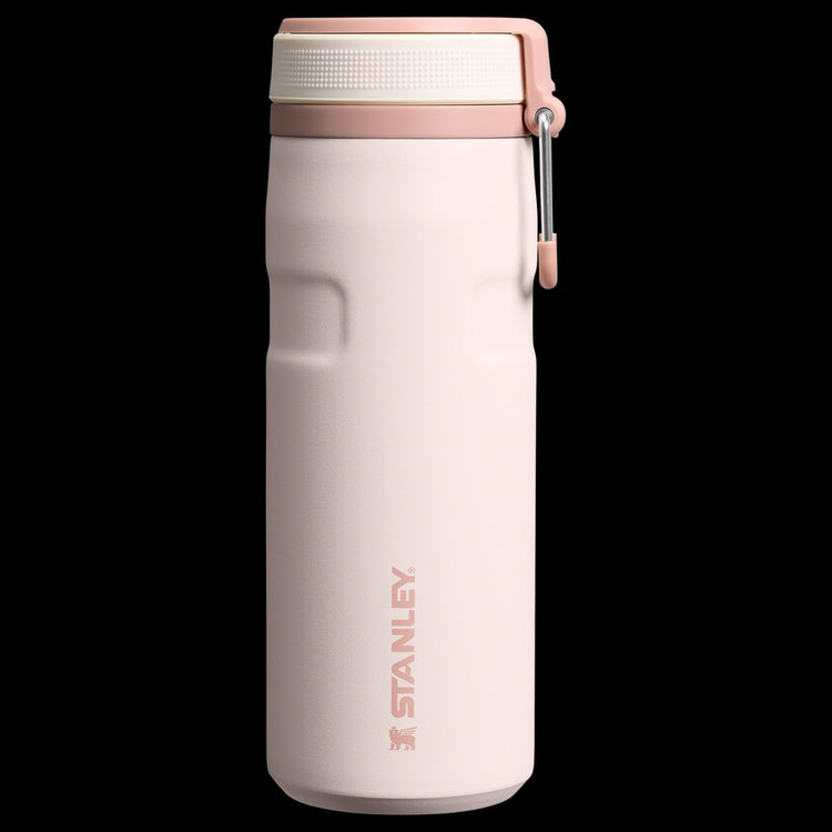 Bouteille d'eau Stanley twist flip 2.0 avec bouchon tournant avec ressort 0,47 l - 10 heures froides - 2 jours froides avec de la glace - gourde en acier inoxydable - sans BPA - étanche - passe au lave-vaisselle - noir