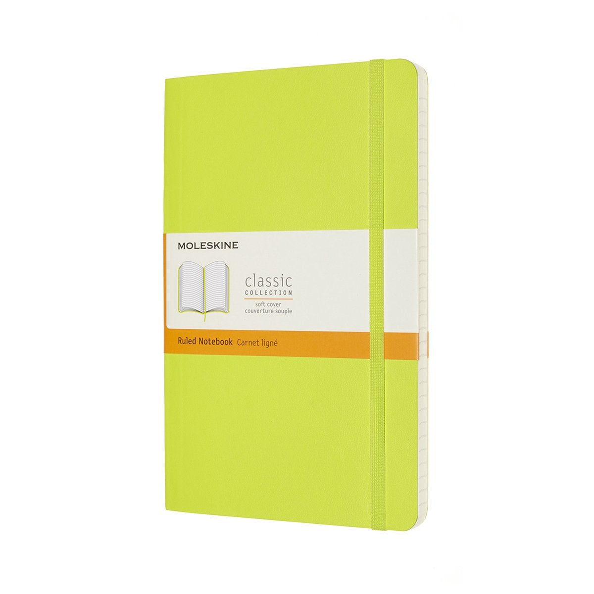 Carnet classique Moleskine - grand - couverture souple - ligné - vert citron