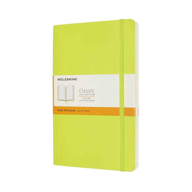 Carnet classique Moleskine - grand - couverture souple - ligné - vert citron
