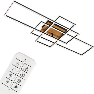 Briloner frame - Plafonnier LED - Plafonnier avec télécommande - dimmable - Température de couleur CCT - inclinable - noir - 104 x 42 x 10,5 cm