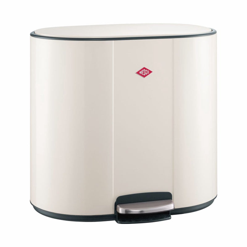 Wesco multicollector 3 poubelle tri des déchets (1x25 litres, 2x12 litres) | 49 litres | métal - sable mat | poubelle à pédale avec fermeture amortie et filtre anti-odeurs