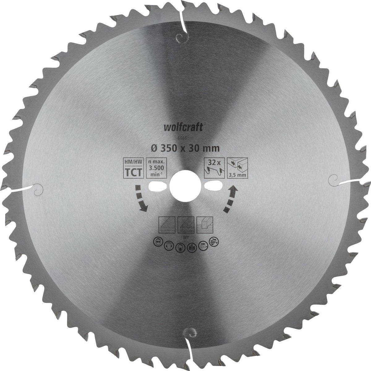 Wolfcraft - lame de scie circulaire pour table de scie 350x30mm - 32 dents - lame de scie pour scie à table - série verte - 6666000