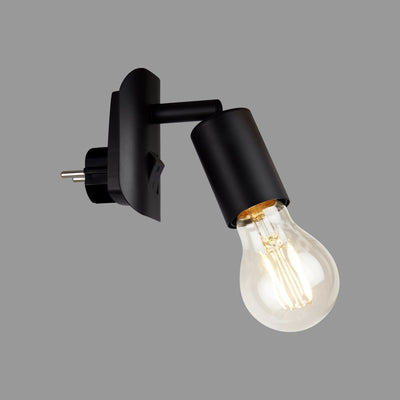 Briloner batita - lampe à fiche - applique avec interrupteur - lampes à douille 1 lumière - e27 max. 25w - métal - noir