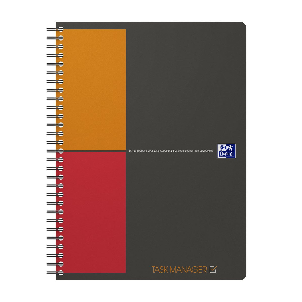Oxford international task manager b5 80 feuilles couverture en plastique souple gris