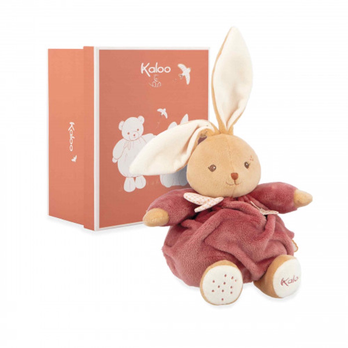 Kaloo patapouf - peluche - lapin - coloris bordeaux - 17 cm.