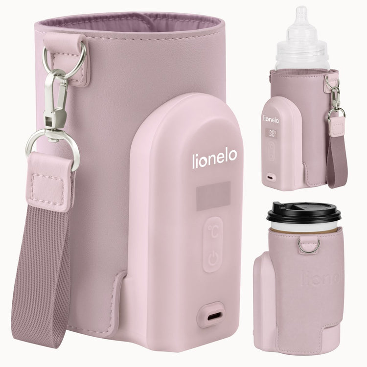 Chauffe-biberon Lionelo thermup go evo - mobile - 5 niveaux de température - chargement USB-C - jusqu'à 9 heures de chaleur - adapté au verre et au plastique