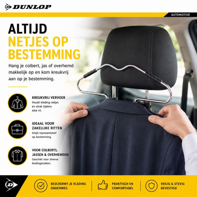 Hangage de vêtements de voiture Dunlop pour l'appui-tête 42.5x3x14.3 cm Chrome Silver