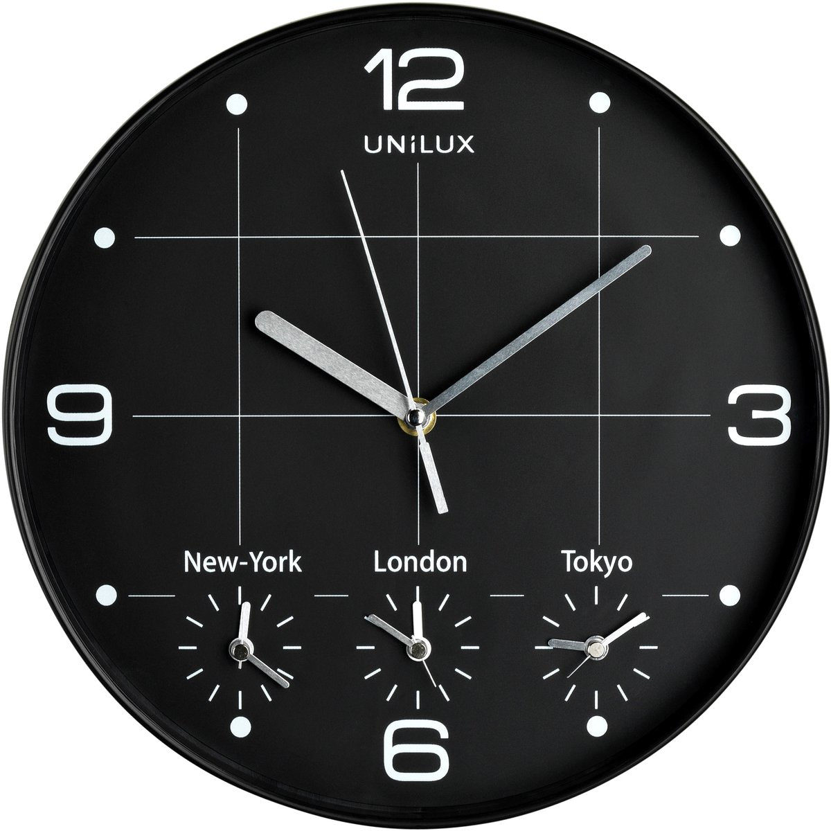 Unilux sur horloge - gris métallisé blanc