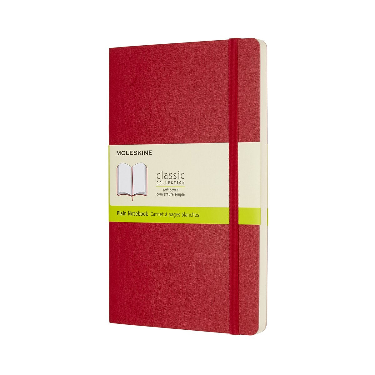 Carnet classique Moleskine - grand - couverture souple - vierge - rouge