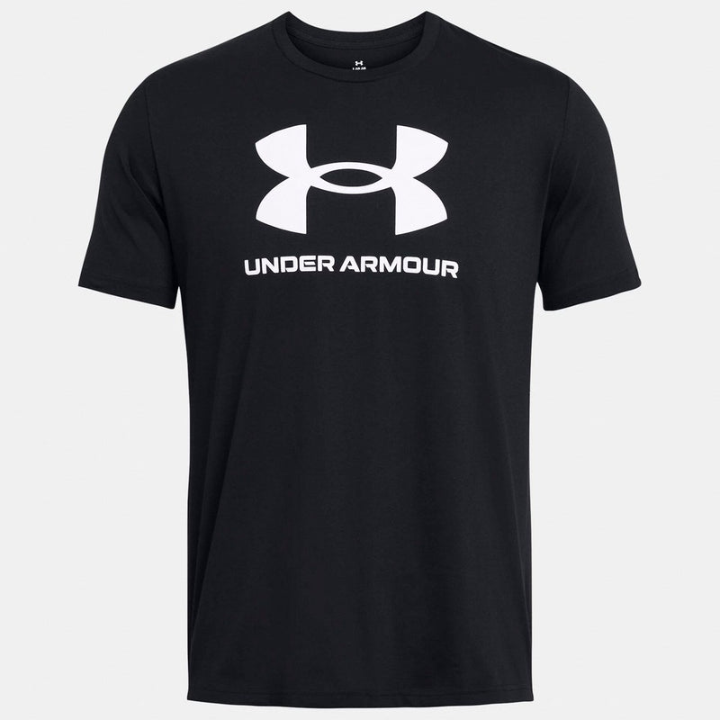 Under Armour UA Sportstyle Logo Update SS-BLK Chemise de sport pour hommes - Noir - Blanc