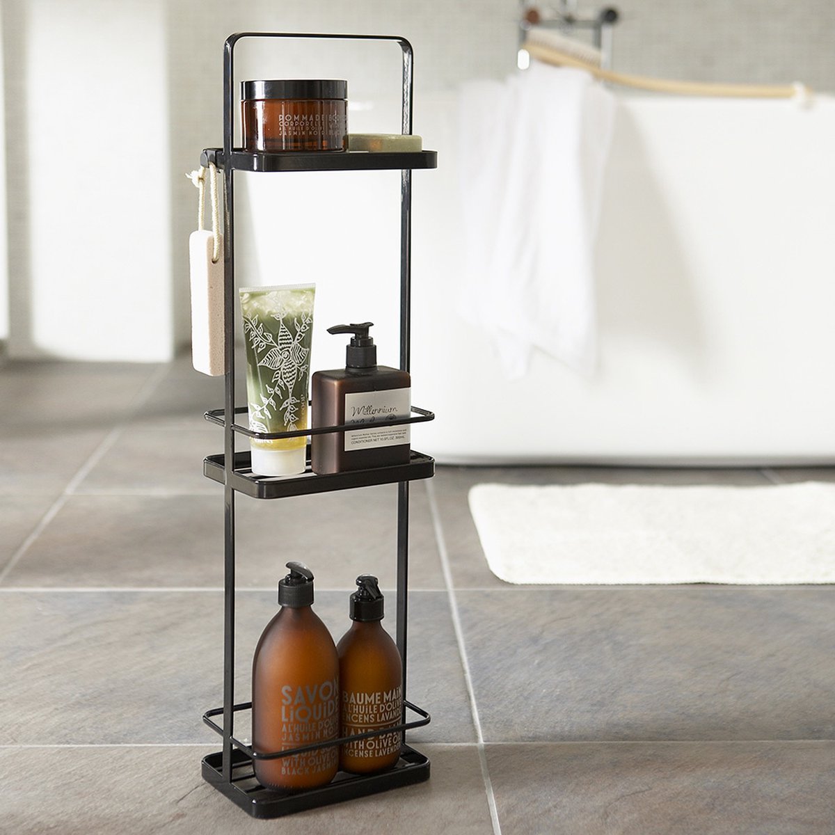 Étagère de salle de bain Yamazaki - haute - tour - noir