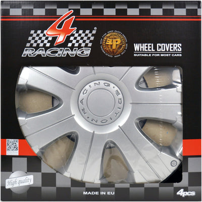Carpoint enjoliveurs racing 15 pouces abs argent lot de 4