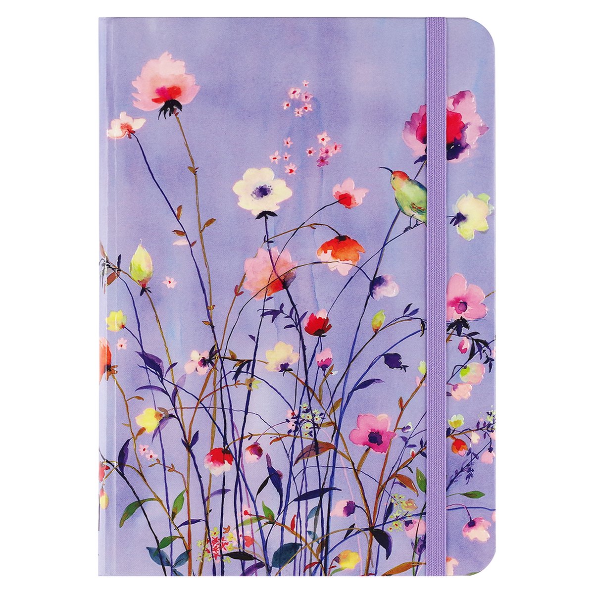 Carnet compact Peter Pauper - fleurs sauvages de lavande - avec fermeture élastique - 13x18 cm