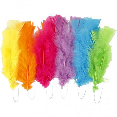 Plumes Creativ company, l: 11-17 cm, différentes couleurs, 18 boules 1 boîte