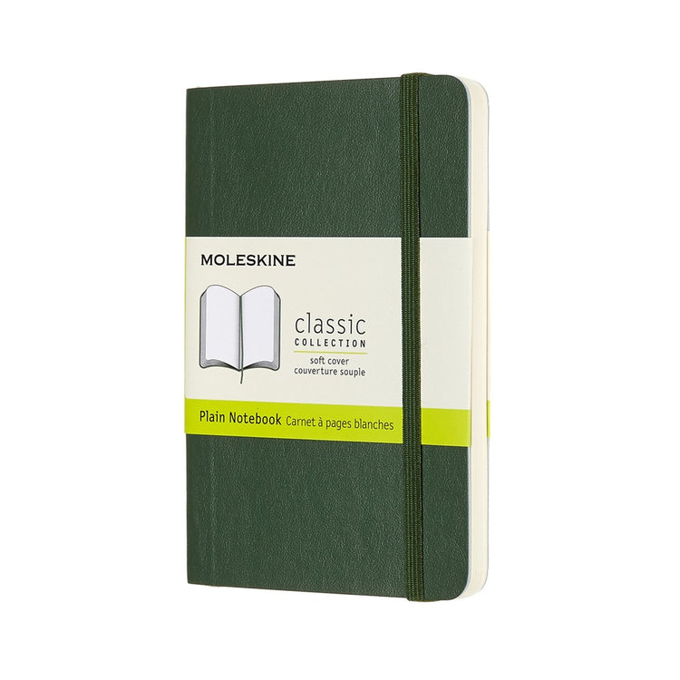 Carnet classique Moleskine - poche - couverture souple - vierge - vert myrte