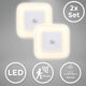 B.k.licht - Lampe à fiche LED - lot de 2 - veilleuse avec détecteur de mouvement - avec prise - blanc