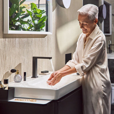 Hansgrohe tecturis e - robinet de lavabo - 2 trous - démarrage à froid à économie d'énergie - avec vidage - taille 150 mm - chrome