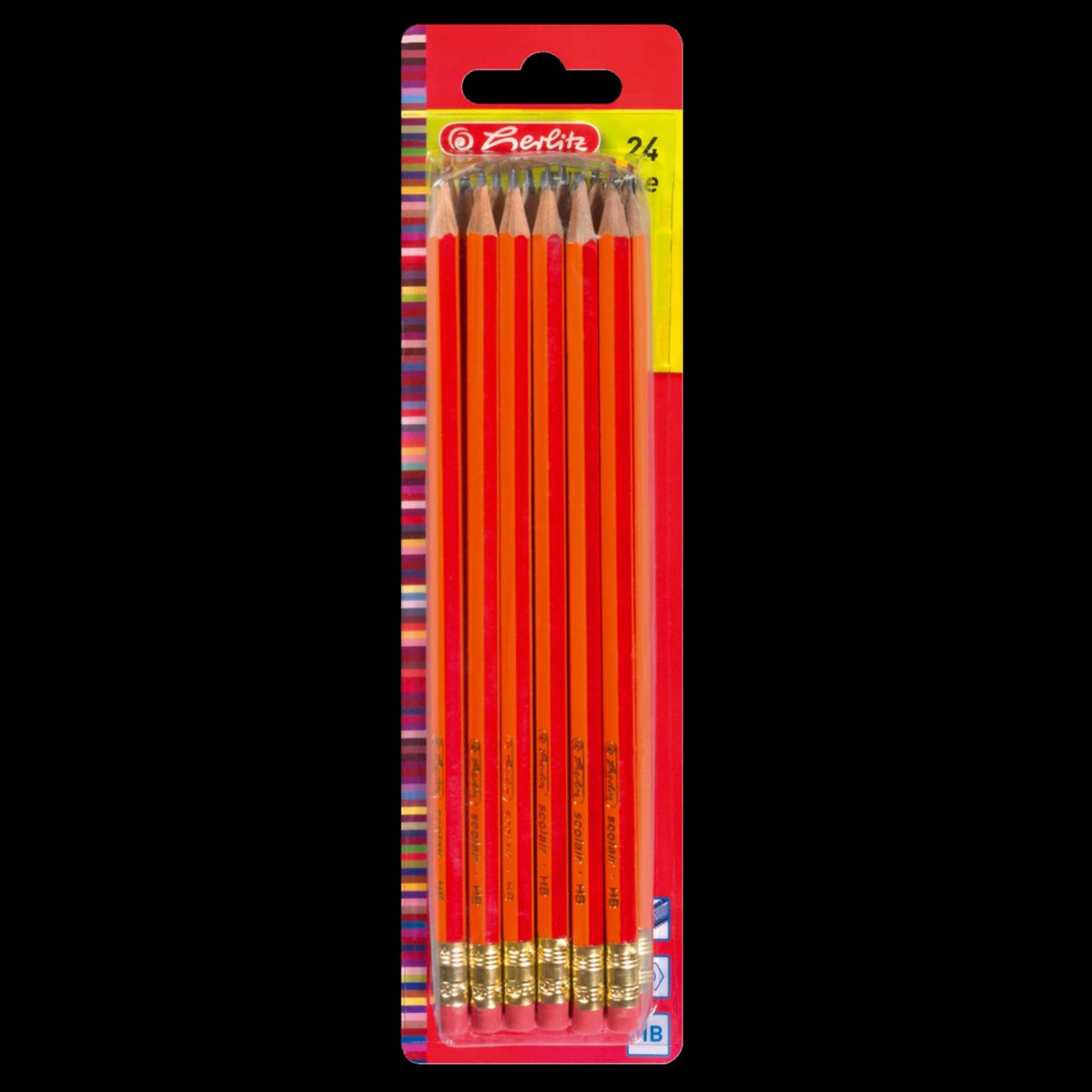 Crayons graphite Herlitz - avec gomme - hb - 24 pièces
