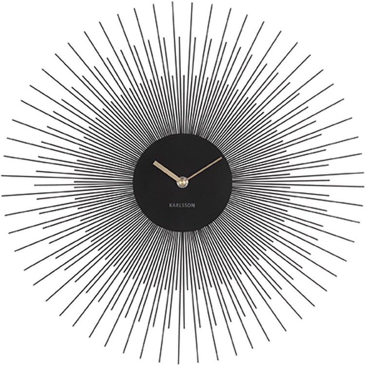 Karlsson horloge murale pivoine - acier noir - ø45cm - scandinave