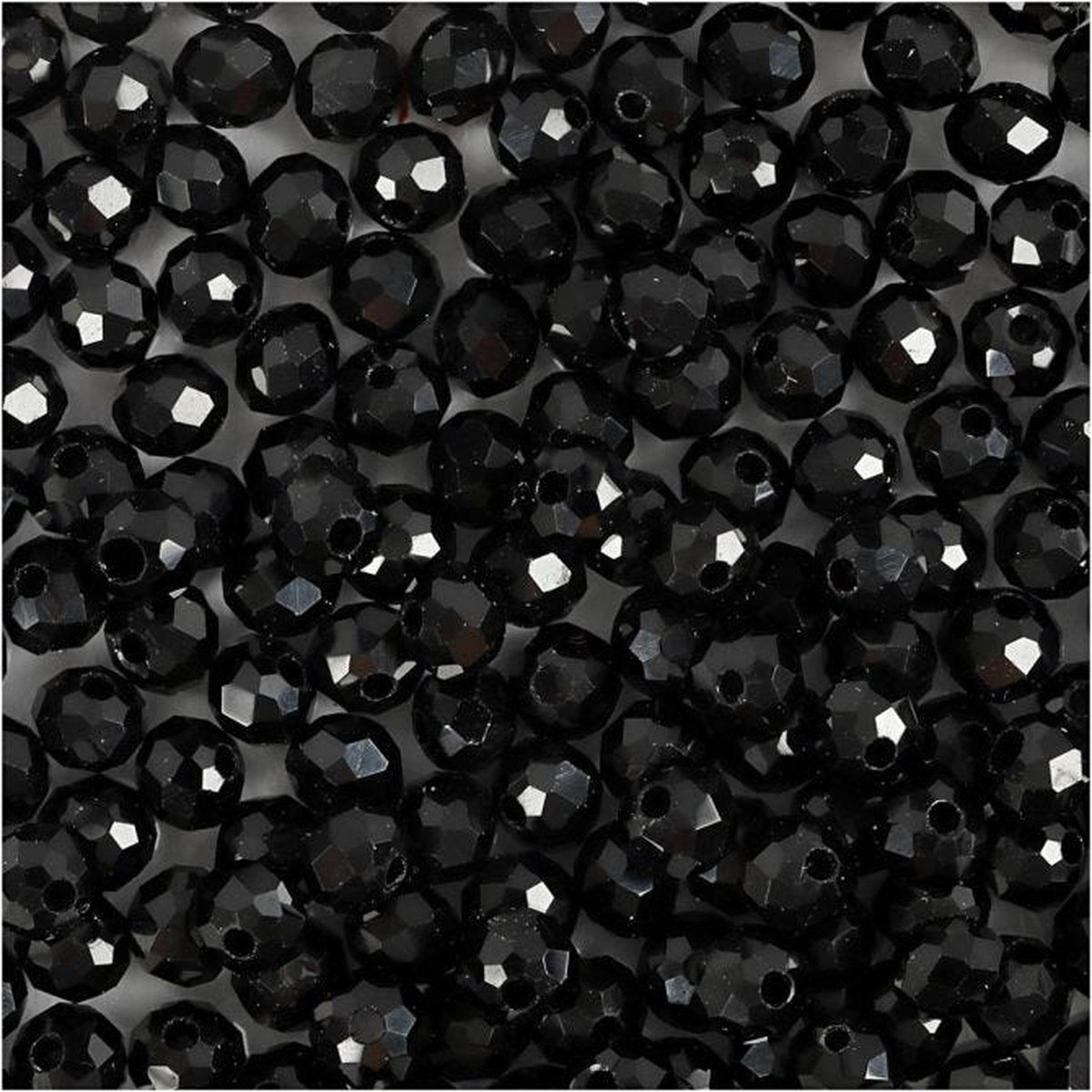 Creativ Company Facet Beads Metallic Black, 100e.