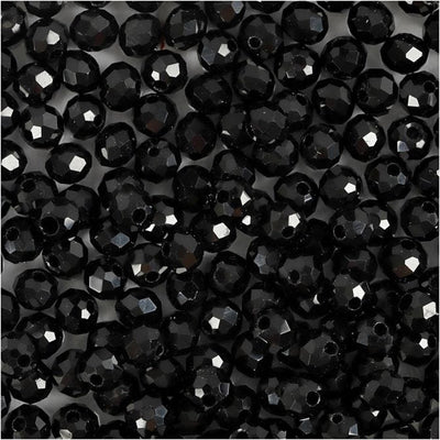 Creativ Company Facet Beads Metallic Black, 100e.