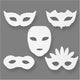 Masques de théâtre Creativ Company, H: 8,5-19 cm, B: 15-20,5 cm, 230 gr, blanc, 16 pièces 1 boîte