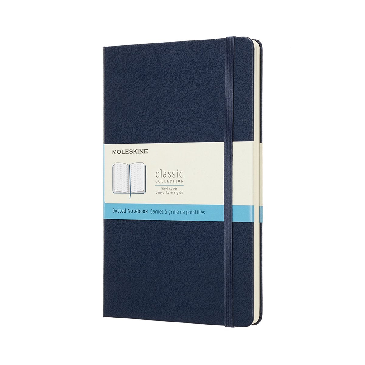 Carnet classique Moleskine - grand - couverture rigide - à pois - bleu saphir