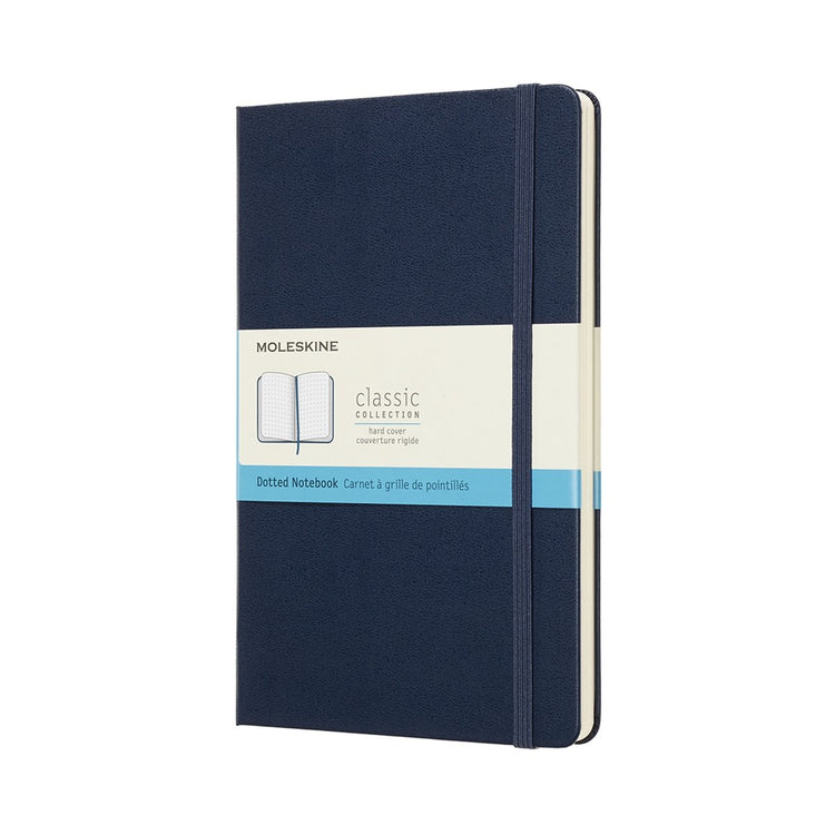Carnet classique Moleskine - grand - couverture rigide - à pois - bleu saphir