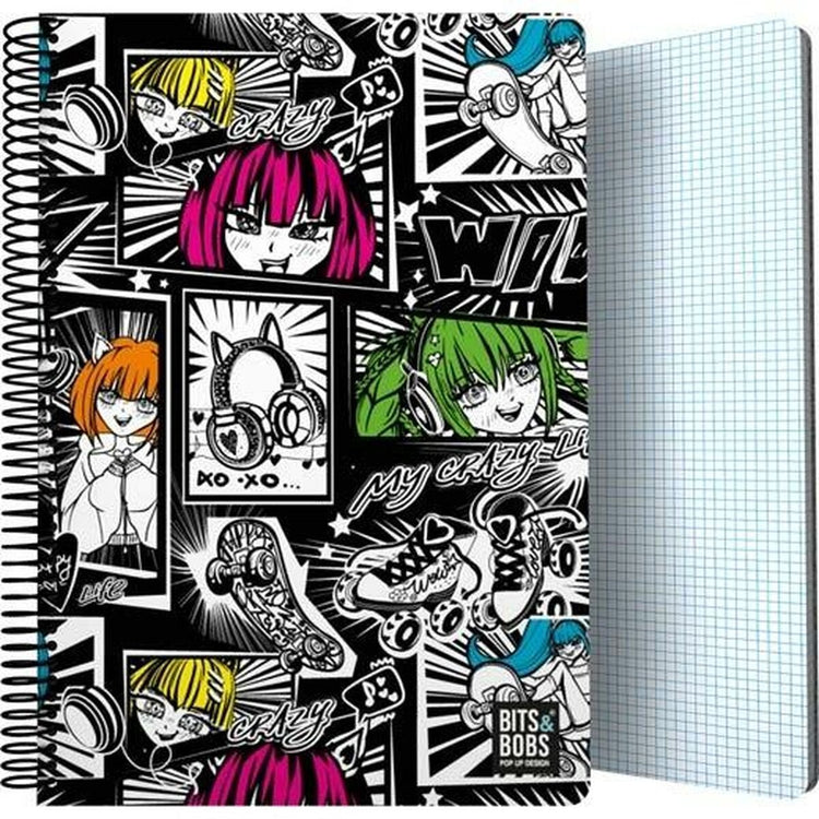 Grafoplás livre sur les anneaux grafoplas bits bobs 24 yuku multicolore din a4 80 feuilles 21,5 x 31,5 cm