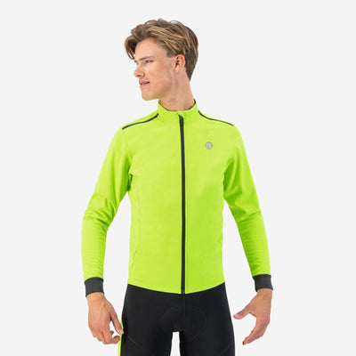 Rogelli core veste de cyclisme hiver - homme - jaune fluo - s
