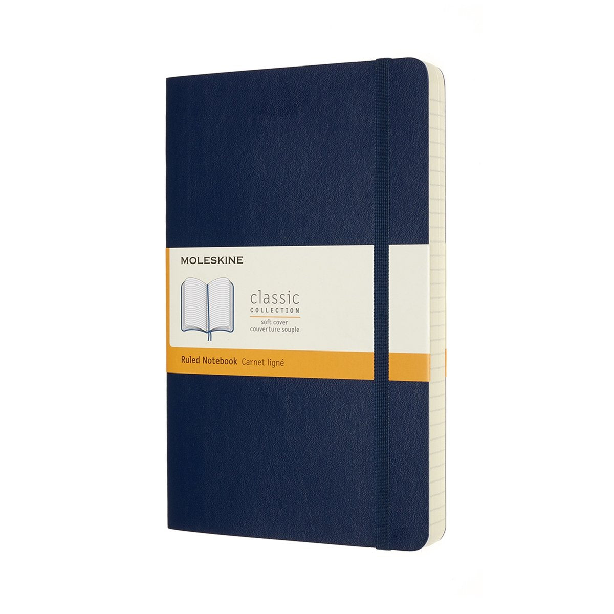 Carnet classique Moleskine - étendu - grand - couverture souple - ligné - bleu saphir