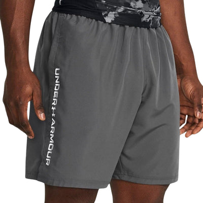 Under Armour ua tech woven wordmark short pantalon de sport homme - gris - blanc