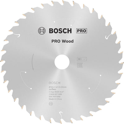 Norme Bosch pour le bois - lame de scie circulaire - 165 mm - 20 mm - 36 dents