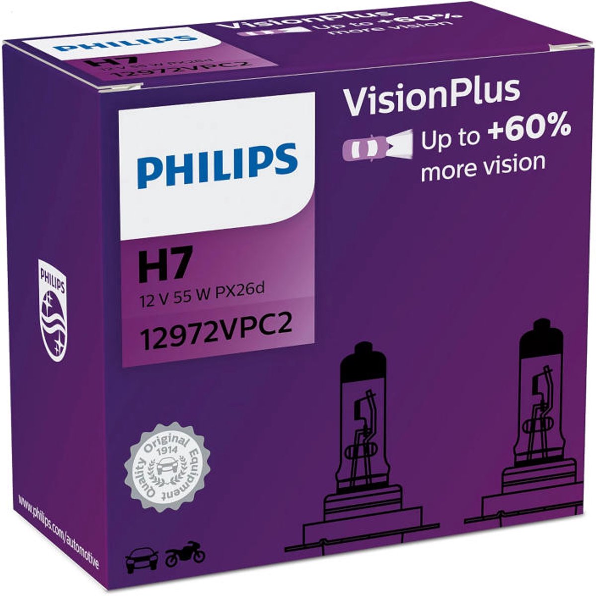 Philips vision plus h7 12972vpc2 ensemble