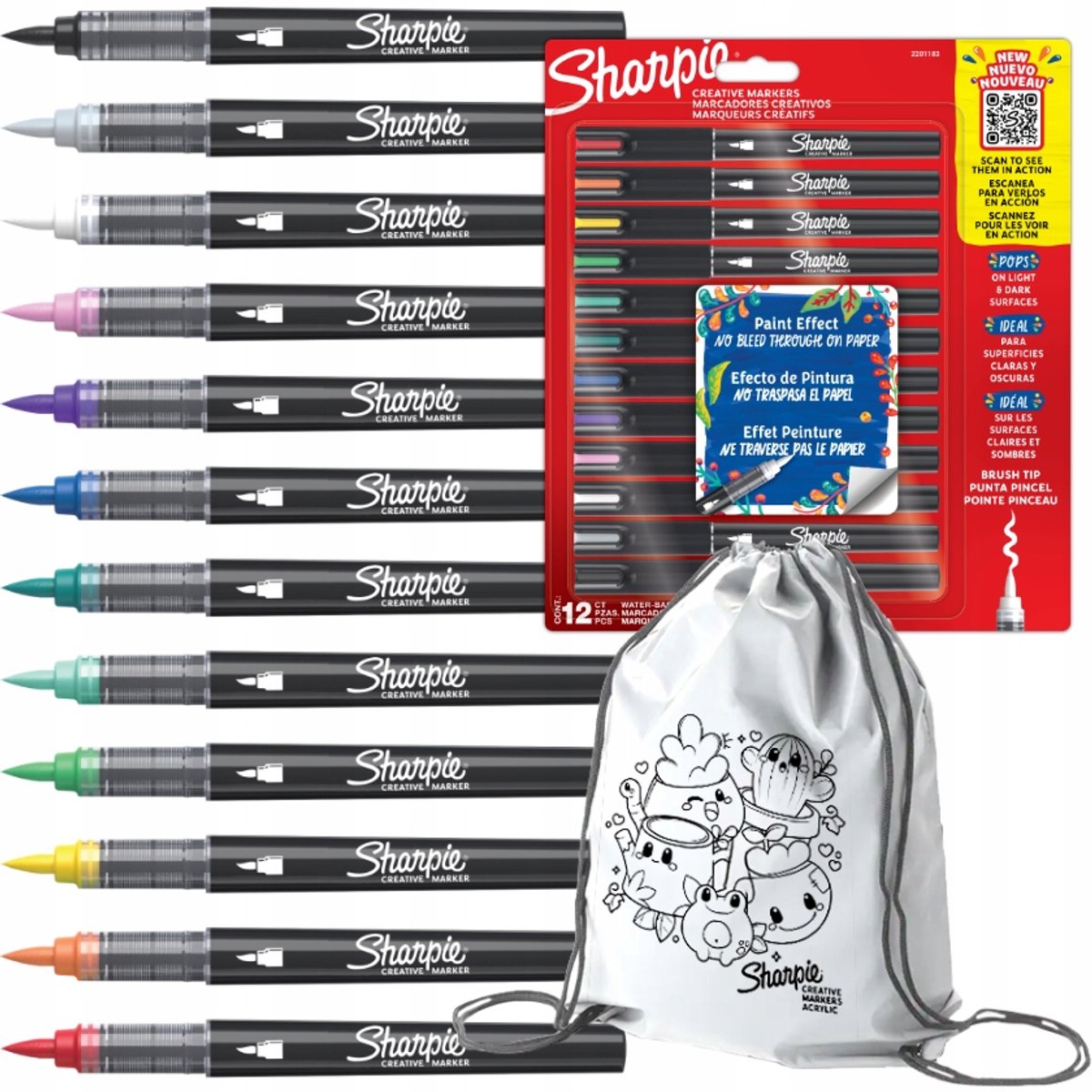 Ensemble de marqueurs acryliques Sharpie - stylo pinceau 12 couleurs